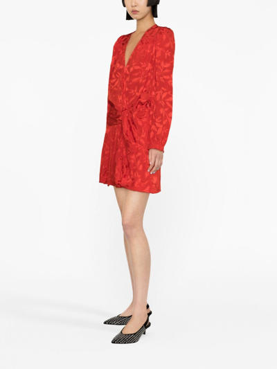 Zadig & Voltaire V-neck Wrap Minidress In Red