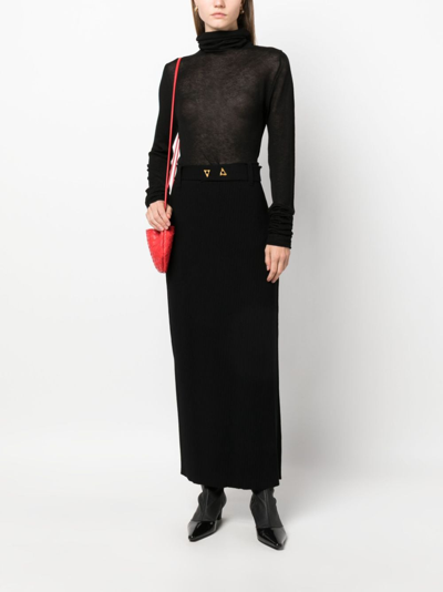 Shop Aeron Forum Knitted Midi Skirt In Black
