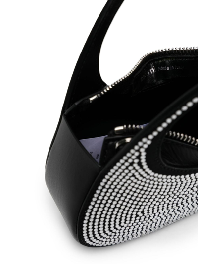 Shop Coperni Swipe Crystal-embellished Mini Bag In Black
