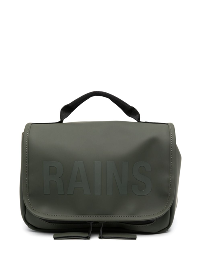 Shop Rains Texel Logo-detail Wash Bag In Green