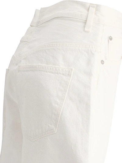Shop Agolde "broken Waistband" Shorts In White