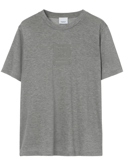 Shop Burberry Ekd Logo-patch T-shirt In Grey