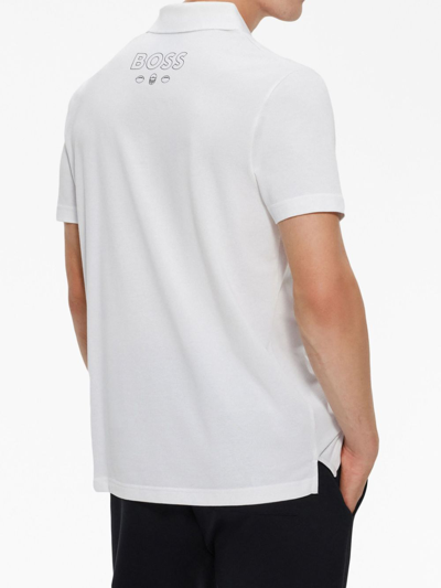 Shop Hugo Boss X Nfl Cotton Polo Shirt In White