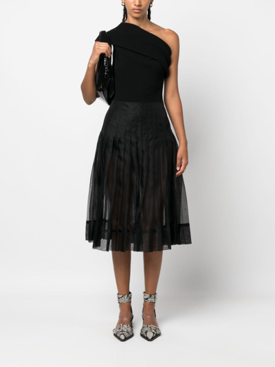 Shop Khaite The Tudi Pleated Midi Skirt In Black