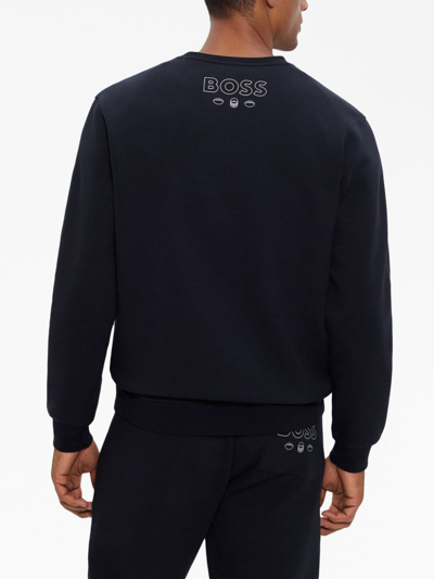 Shop Hugo Boss X Nfl Logo-patch Sweatshirt In Blue