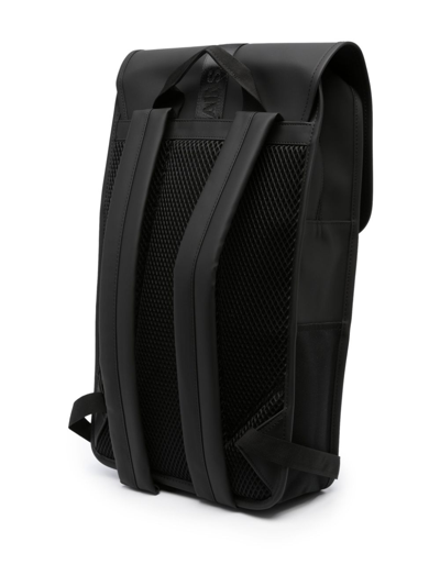 Shop Rains Mini Trail Logo-debossed Backpack In Black