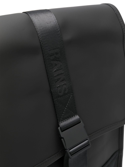 Shop Rains Mini Trail Logo-debossed Backpack In Black