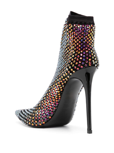 Shop Le Silla Gilda 125mm Crystal-embellished Boots In Black