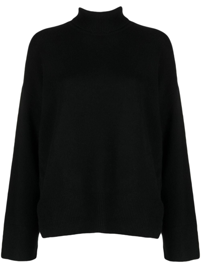 Le Kasha Roll-neck Ribbed Cashmere Jumper In Black
