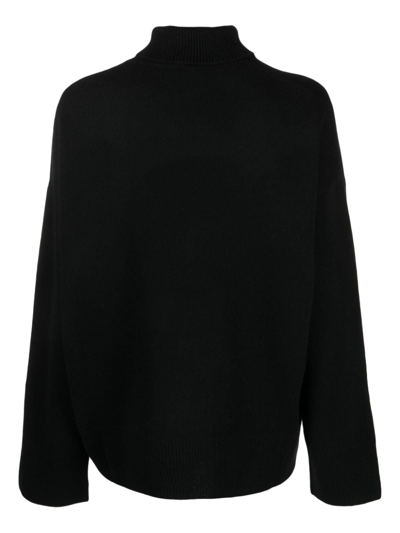 Le Kasha Roll-neck Ribbed Cashmere Jumper In Black