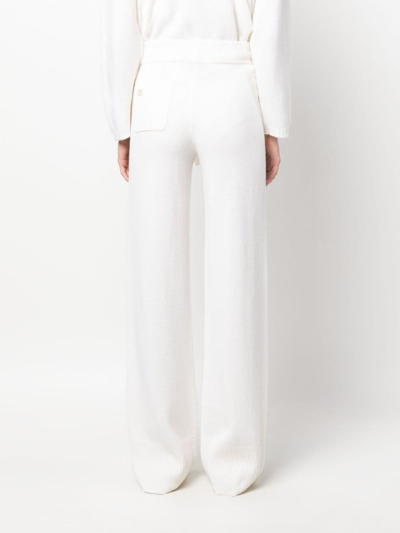 Shop Valentino Drawstring-waist Cashmere Track Pants In White