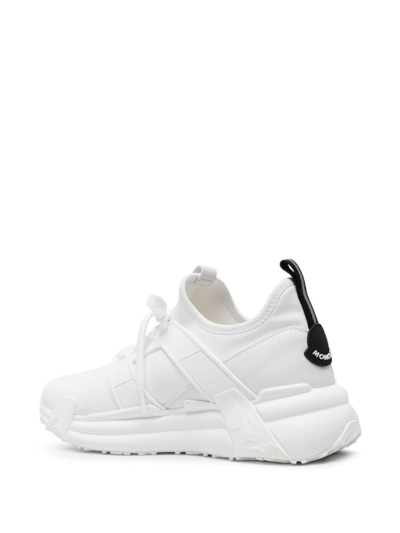Shop Moncler Lace-up Leather Sneakers In White