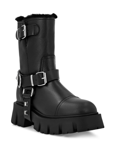 Shop Philipp Plein Studded Ankle Leather Boots In Black