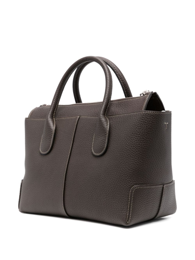 Shop Tod's Larger Di Leather Tote Bag In Brown