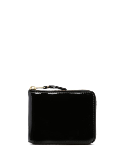 Shop Comme Des Garçons Patent-leather Wallet In Black