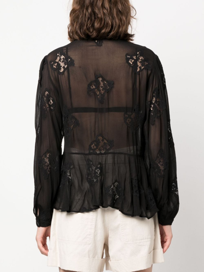 Shop Iro Lalia Embroidered Blouse In Black