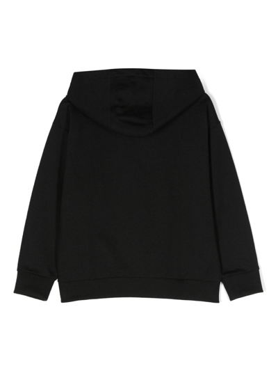 Versace Logo-print Cotton Hoodie In Black