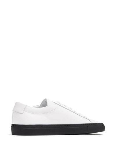 Shop Common Projects Lace-up Contrasting Sole Sneakers In White