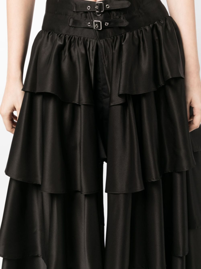 Shop Noir Kei Ninomiya Ruffle-overlay High-waist Shorts In Black