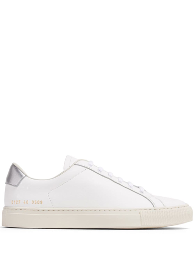 Shop Common Projects Retro Leather Sneakers In White