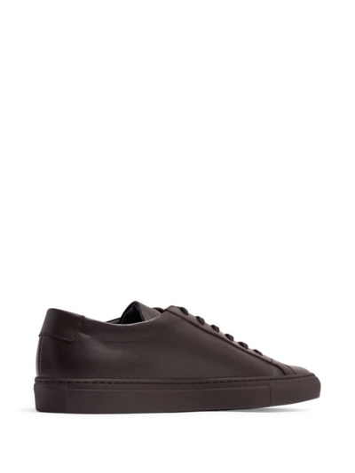 Shop Common Projects Stamped-detail Leather Sneakers In Brown