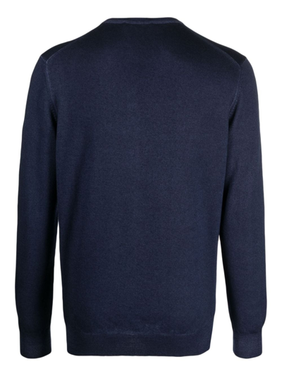 Shop Fileria V-neck Wool Jumper In Blue