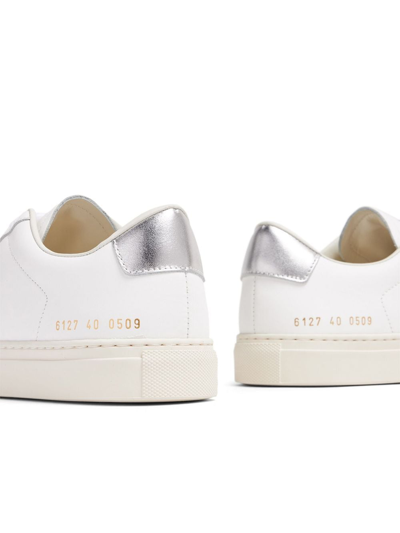 Shop Common Projects Retro Leather Sneakers In White