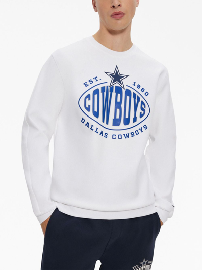 Shop Hugo Boss X Nfl Graphic-print Stretch-cotton Sweatshirt In White