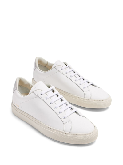 Shop Common Projects Retro Leather Sneakers In White