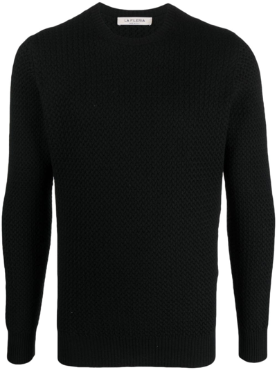 Shop Fileria Crew-neck Wool Jumper In Black