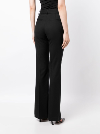 Shop Nili Lotan High-waist Wool Tailored-cut Trousers In Black