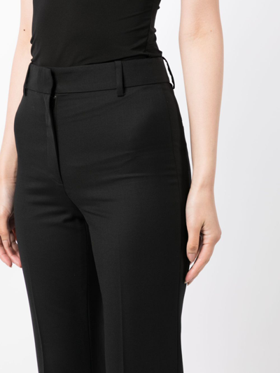 Shop Nili Lotan High-waist Wool Tailored-cut Trousers In Black