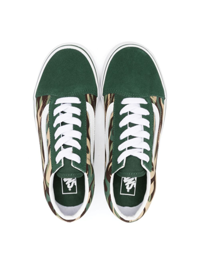 Shop Vans Old Skool Camouflage-pattern Sneakers In Green