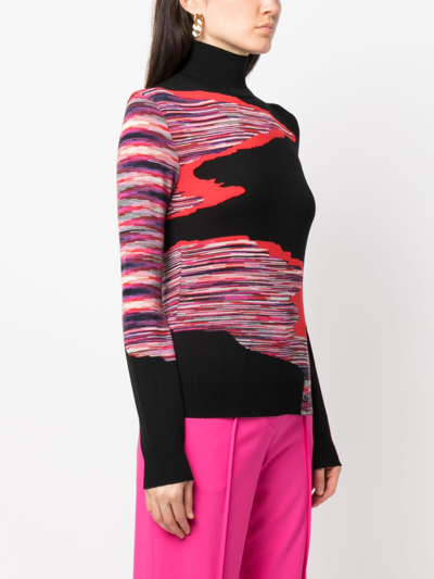 Shop Missoni Intarsia-knit Wool Jumper In Black