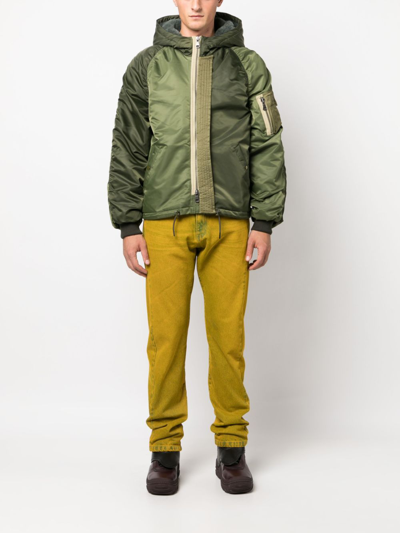 Shop Andersson Bell Colour-block Quilted Bomber Jacket In Green