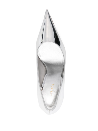 Shop Le Silla Jagger 120mm Rockstud-embellished Pumps In Silver