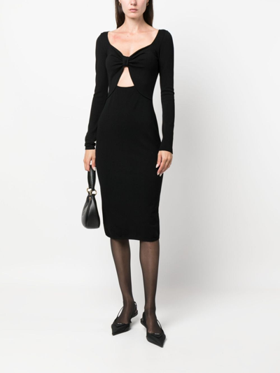 Shop Giambattista Valli Cut-out Midi Dress In Black