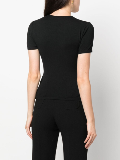 Giambattista Valli Cut-out Detailing Short-sleeve Top In Black