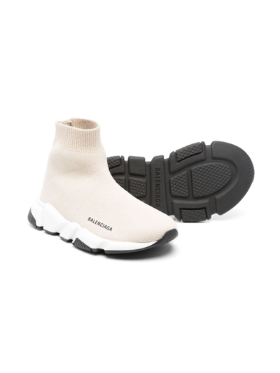 Shop Balenciaga Speed Lt Sock Sneakers In Neutrals