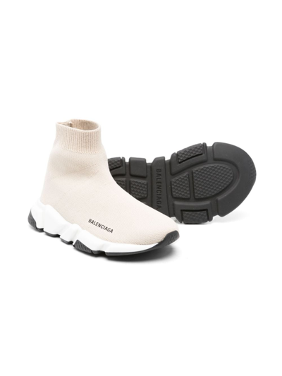 Balenciaga Speed Lt Sock Sneakers In Neutrals