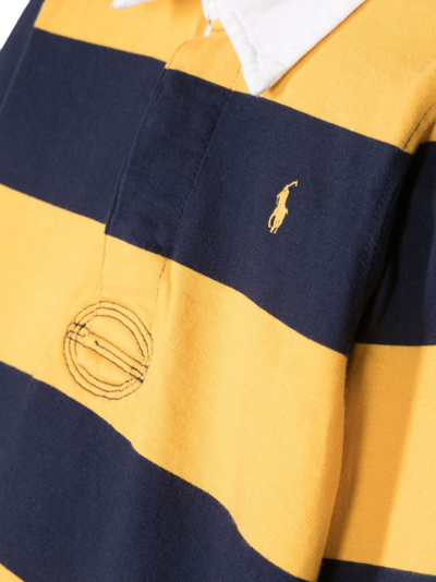 Shop Ralph Lauren Logo-embroidered Striped Polo Shirt In Blue
