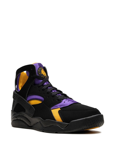 Nike Air Flight Huarache "lakers Away" Sneakers In Black