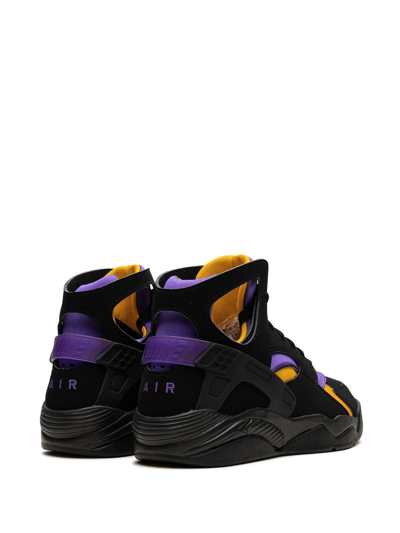 Nike Air Flight Huarache "lakers Away" Sneakers In Black