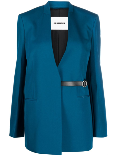 Shop Jil Sander Tailored Virgin Wool Blazer In Blue