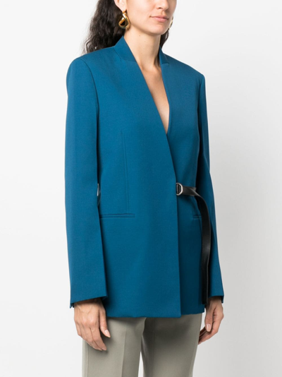 Jil Sander Tailored Belted Single-breasted Blazer In Blue