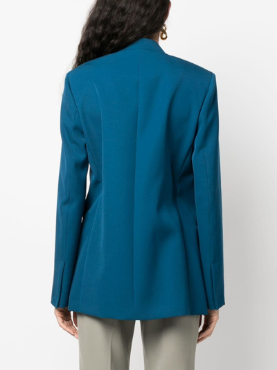 Jil Sander Tailored Belted Single-breasted Blazer In Blue