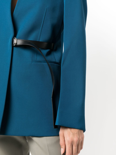 Jil Sander Tailored Belted Single-breasted Blazer In Blue