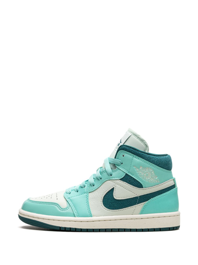 Shop Jordan Air  1 Mid Se "bleached Turquoise" Sneakers In White