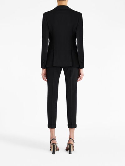 Shop Etro Notched-lapels Single-breasted Blazer In Black