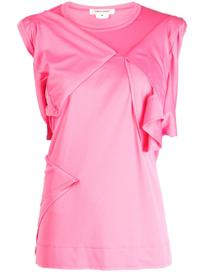 Shop Comme Des Garçons Asymmetric Folded-detailing Tank Top In Pink